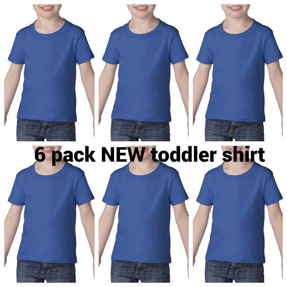6 pack new kids toddler shirt unisex boys and girls! huge deal!